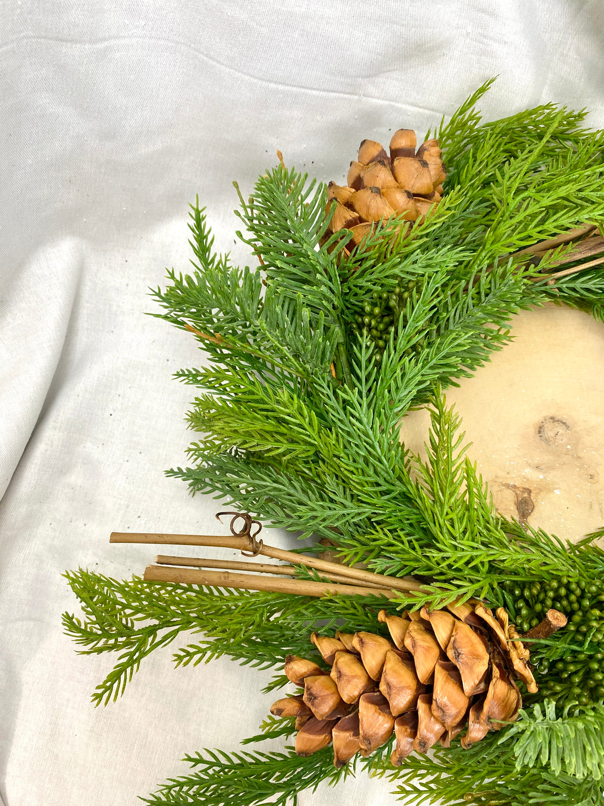 22" Real Touch Fine Pine Candle Ring