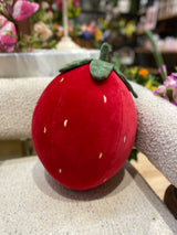 Cotton Velvet Embroidery Strawberry Pillow