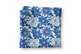 Blue Poinsettia Waffle Tea Towel