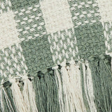 Pistachio Green Check Woven Throw Blanket