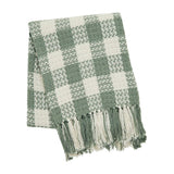 Pistachio Green Check Woven Throw Blanket