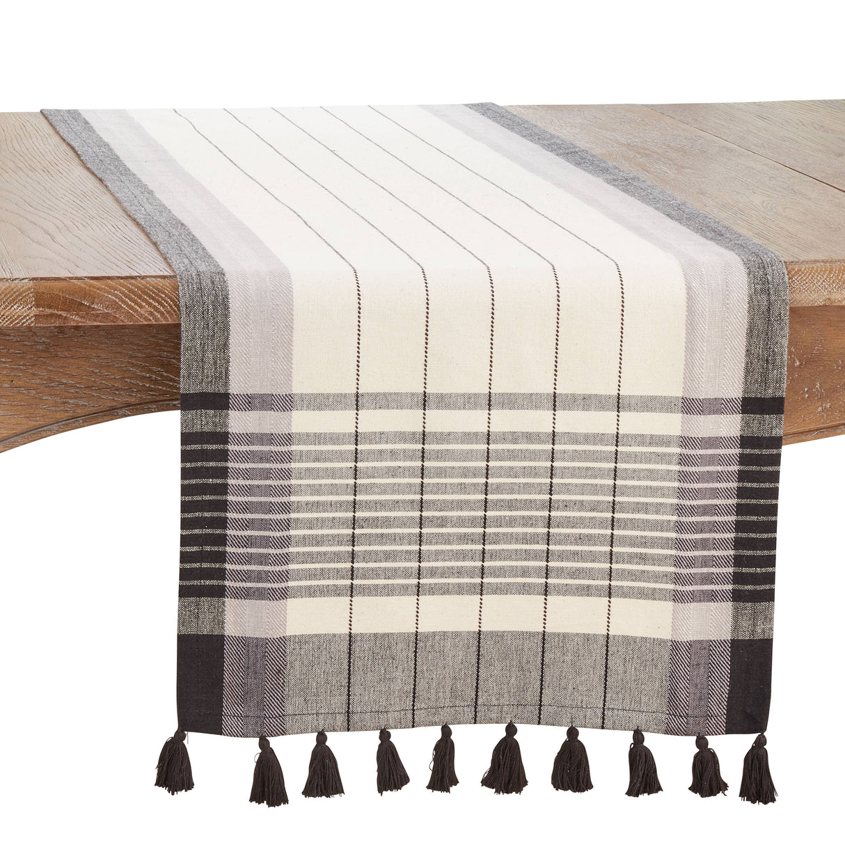 Striped Tassel Table Runner