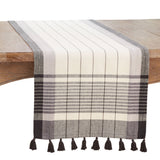 Striped Tassel Table Runner