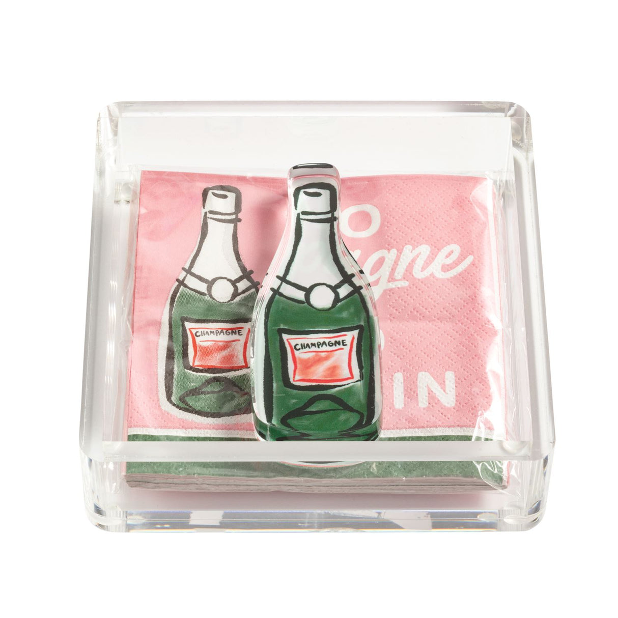 Champagne Acrylic Napkin Caddy & Weight Set
