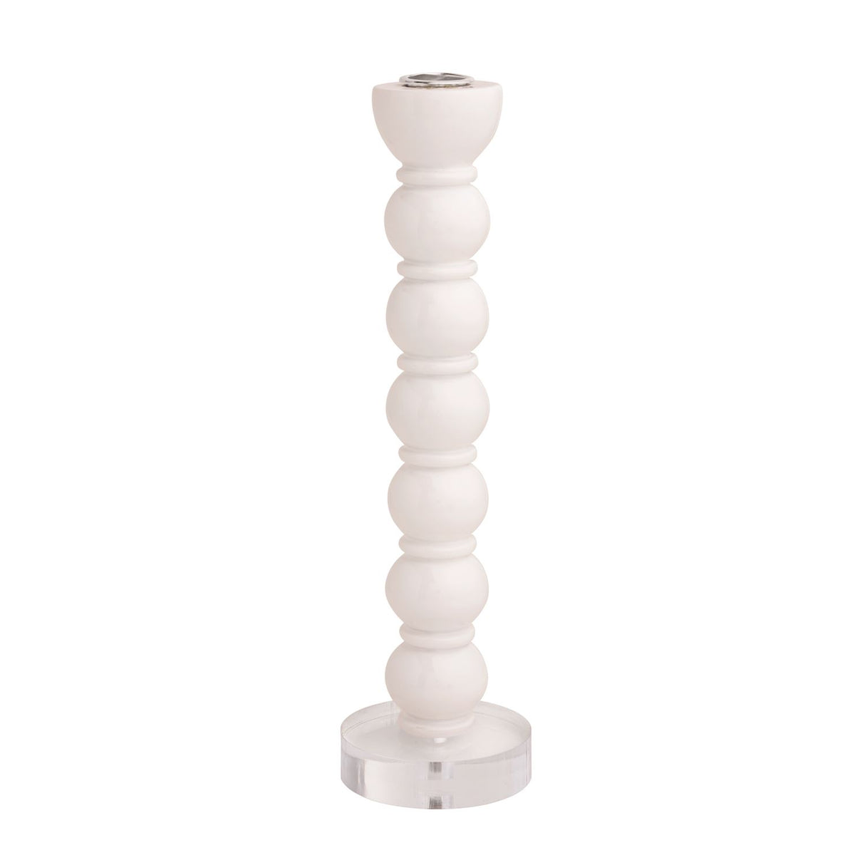 Large White Bauble Taper Holder