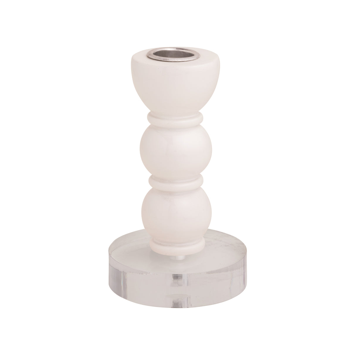 Small White Bauble Taper Holder
