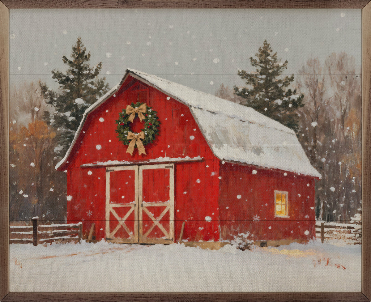 Red Holiday Barn Wood Art