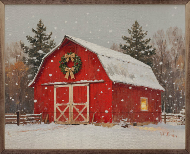 Red Holiday Barn Wood Art