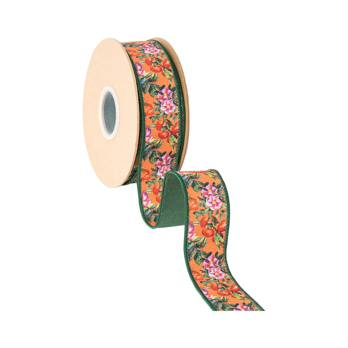 1.5" Fall Floral Wired Dupioni Ribbon Bolt
