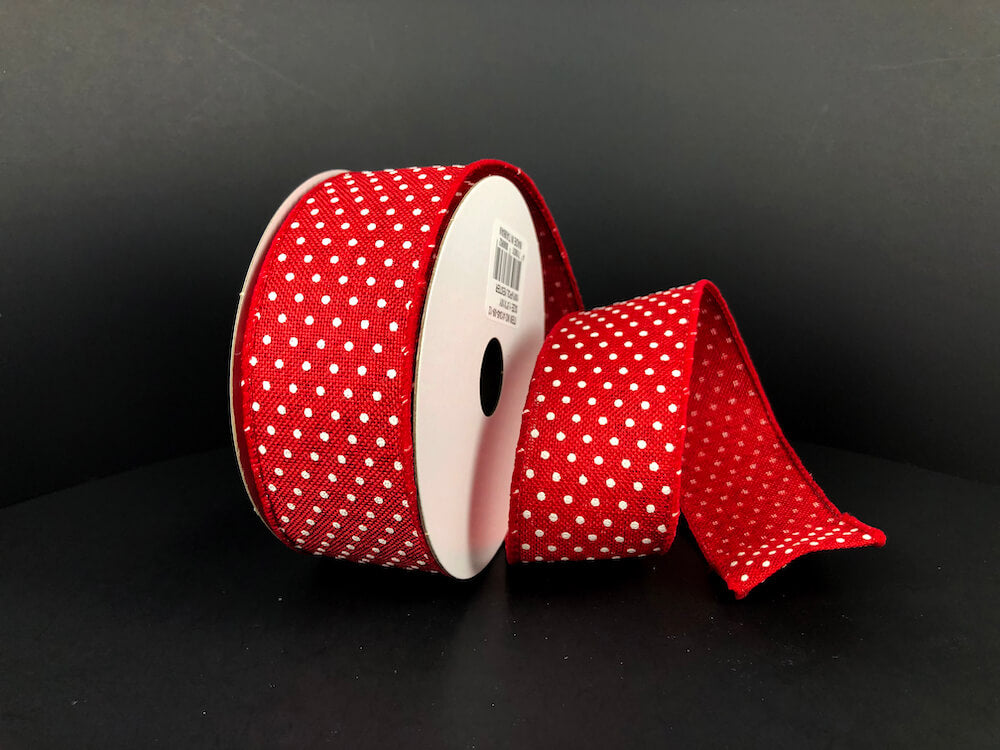 1.5" Red Microdot Ribbon Bolt