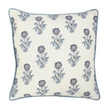 Large Scale Block Print Blue Pillow