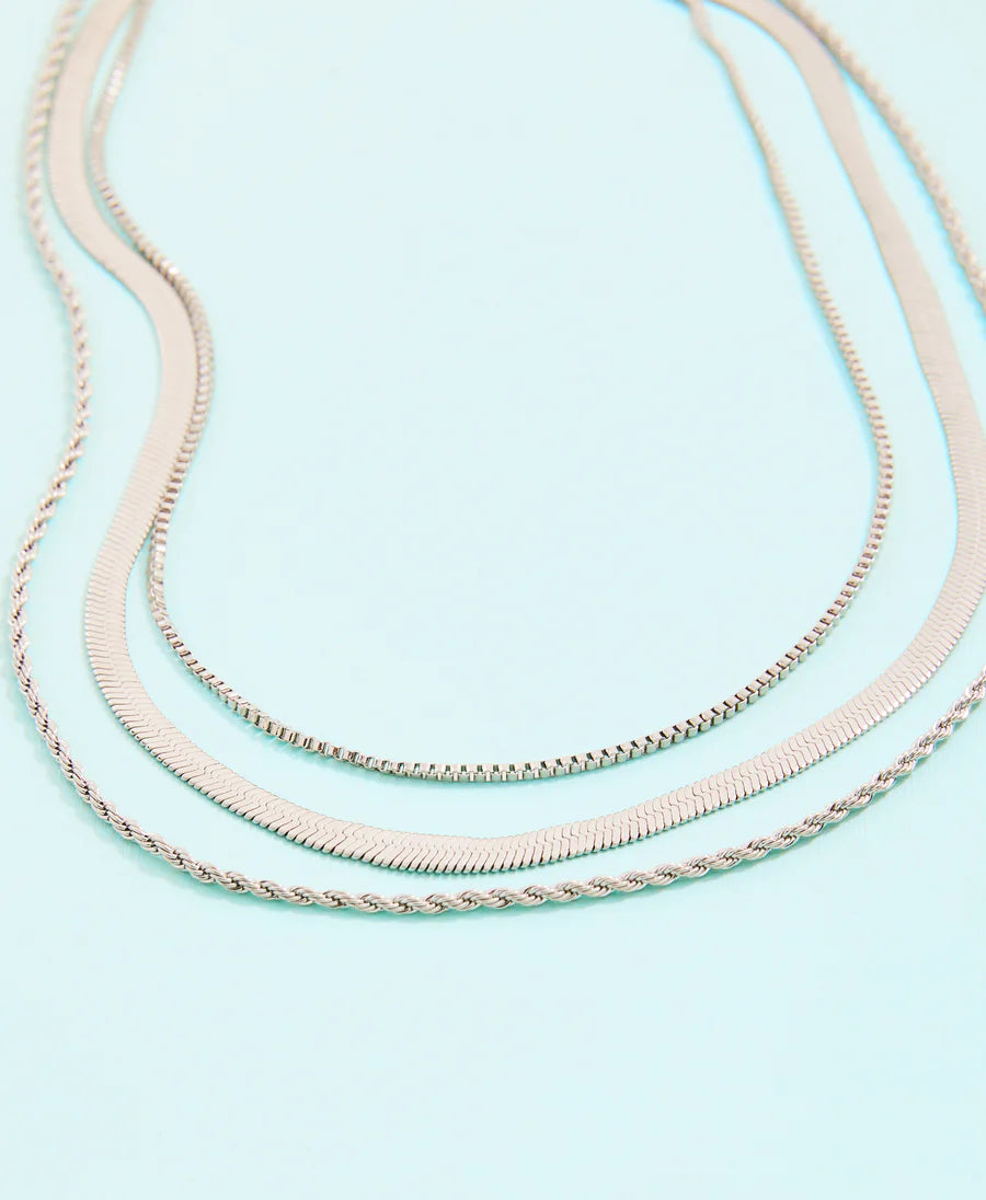 Splash Silver Folly Field Layered Necklace