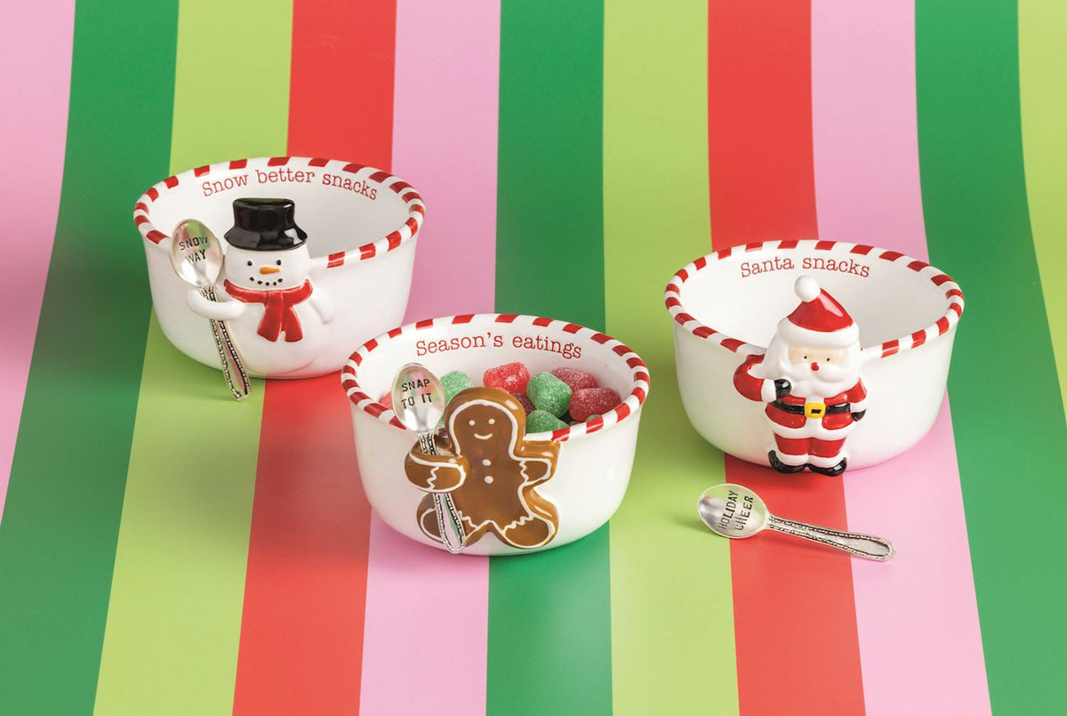 Snowman Tidbit and Spoon Set