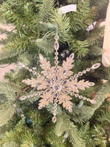 Jewels & Glitter Metal Snowflake Ornament - 2 Styles