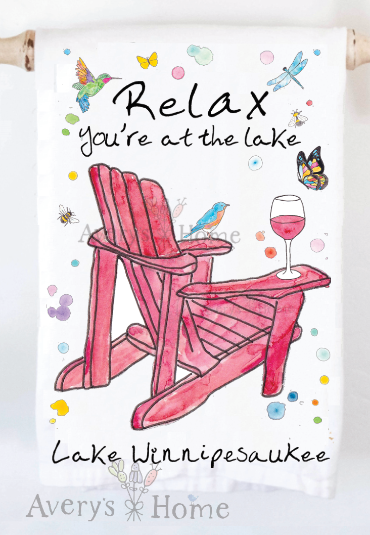 Relax At the Lake Tea Towel