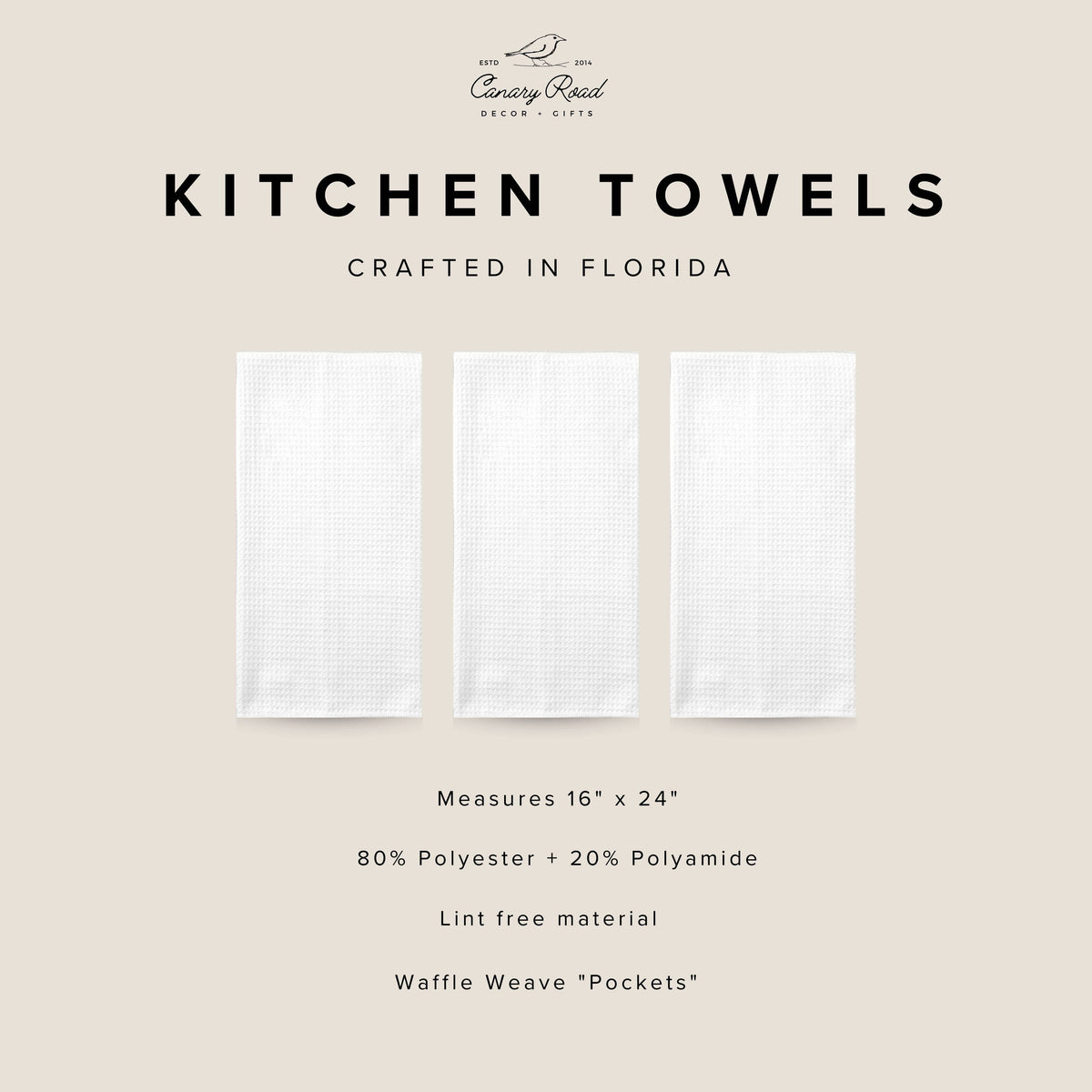 Watercolor Christmas Tree Waffle Tea Towel