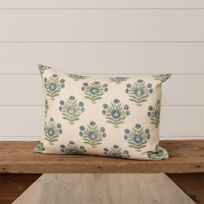 Blue Block Print Silhouette Lumbar Pillow home decor accent from Magnolias Home Decor