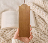 Dusty Blue Floral Wood Bookmark