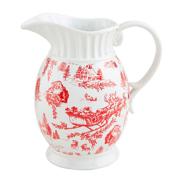 Christmas Toile Pitcher