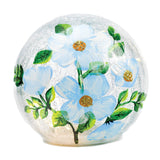 Blue Poppy LED Glass Orb Luminary