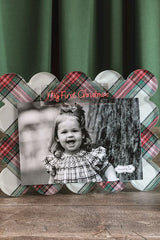 My First Christmas Scallop Tartan Frame