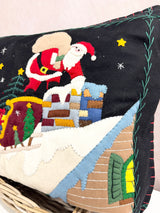 Handmade Black Deer & Santa Pillow