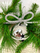 Metal Holiday Bell Ornament with Bow