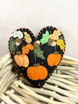 Handmade Pumpkin & Scarecrow Heart Ornament