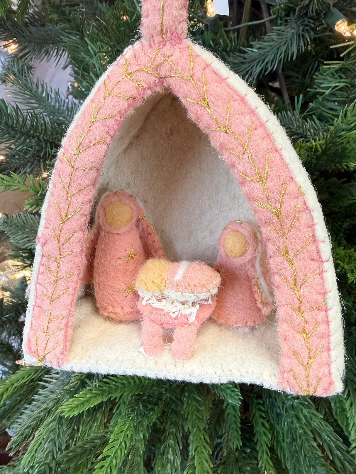 Handmade Wool Felt Holy Family Ornament