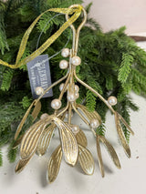 Gold Metal Mistletoe Ornament