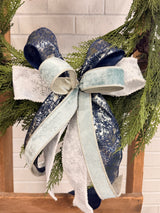 18" Mixed Blue Mini Bow