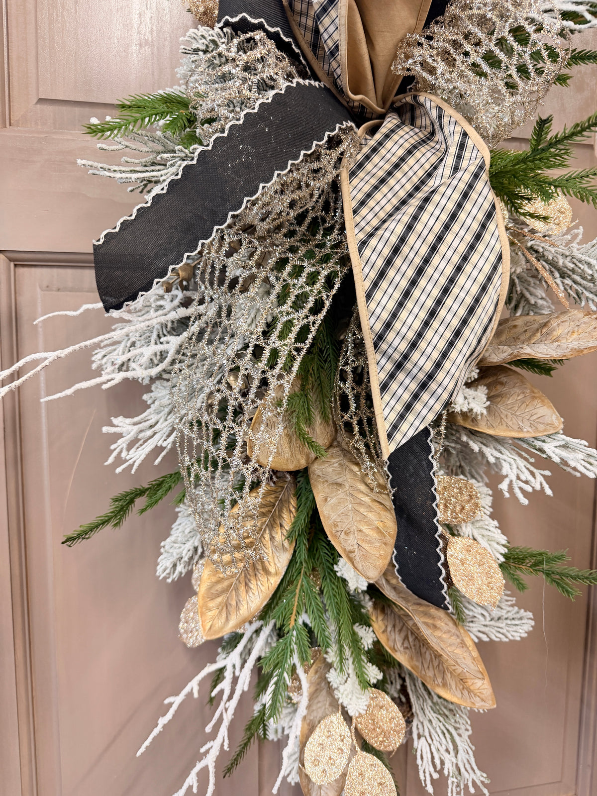 36" Black Tie Winter Swag