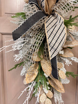 36" Black Tie Winter Swag