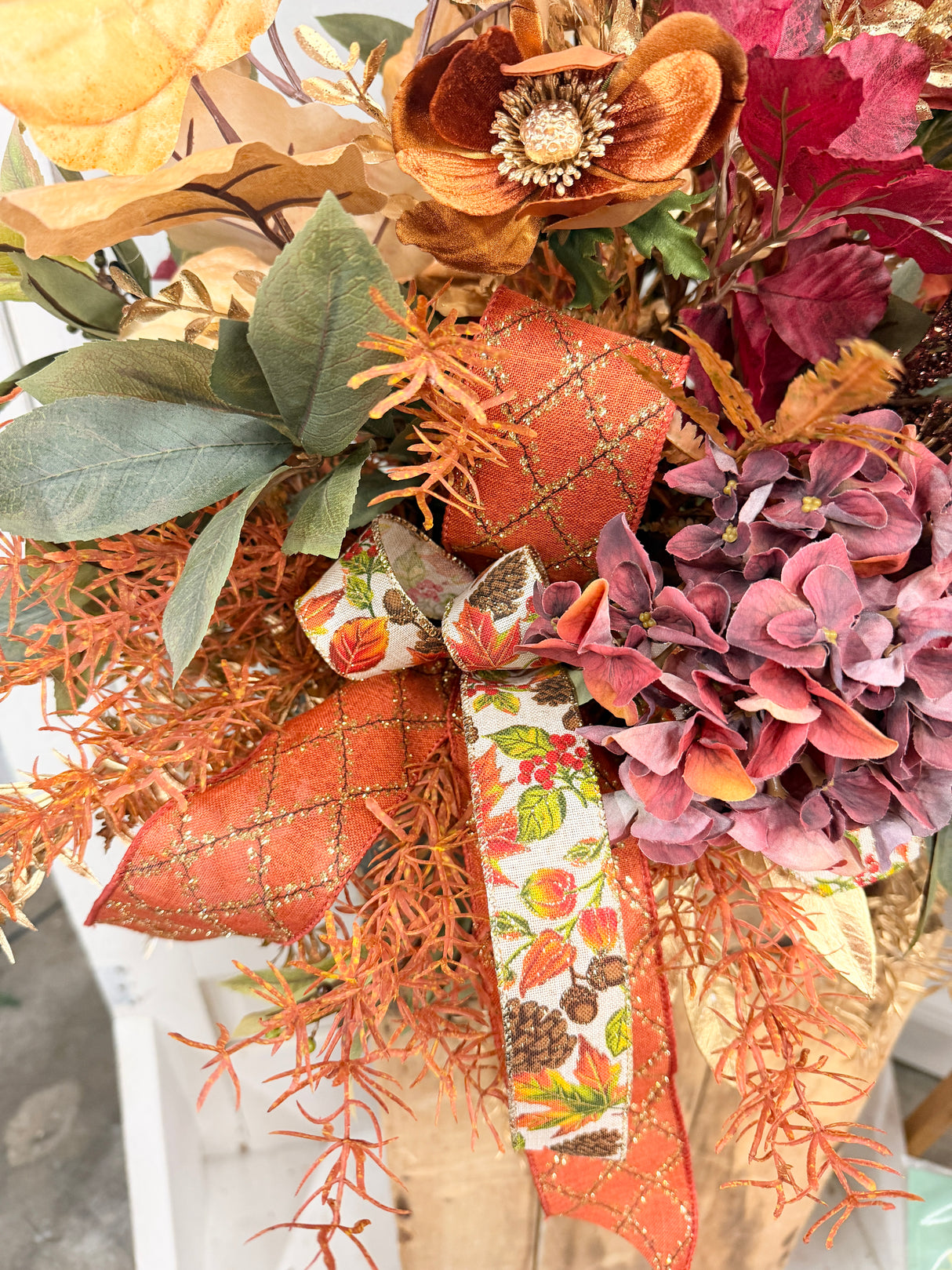 33" Fires of Fall Porch Pot