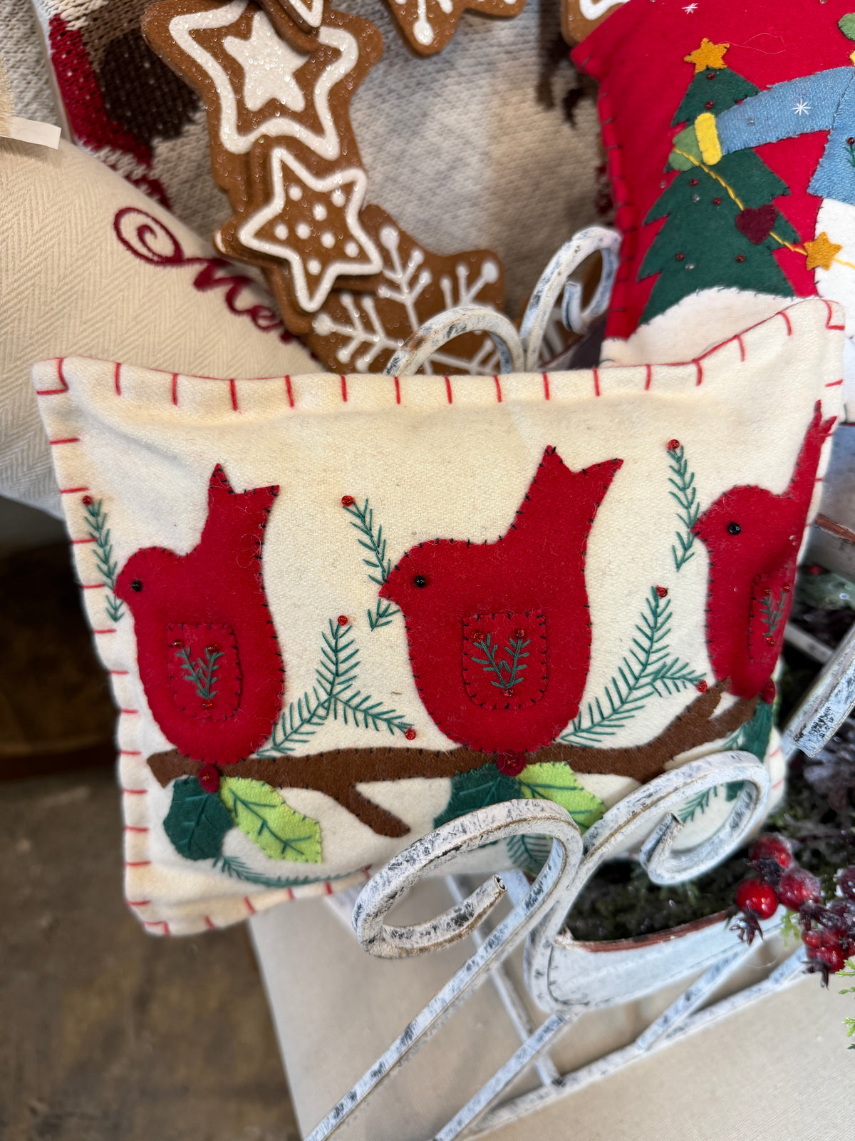 Handmade Three Birds Pillow