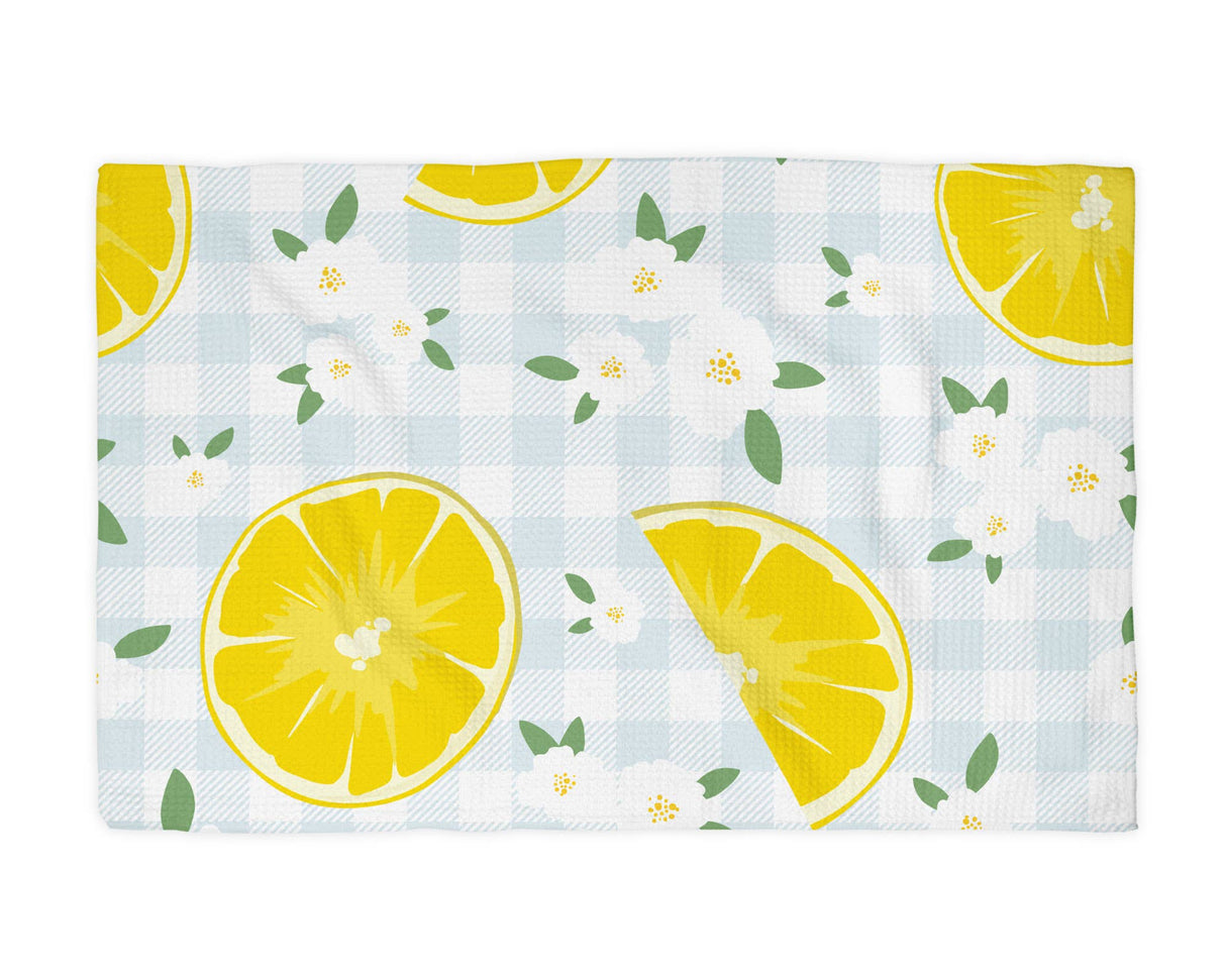 Lemon Plaid Citrus Tea Towel