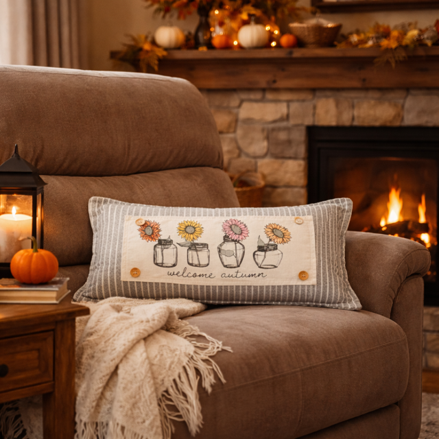 Autumn Sunflowers Interchangeable Pillow Panel