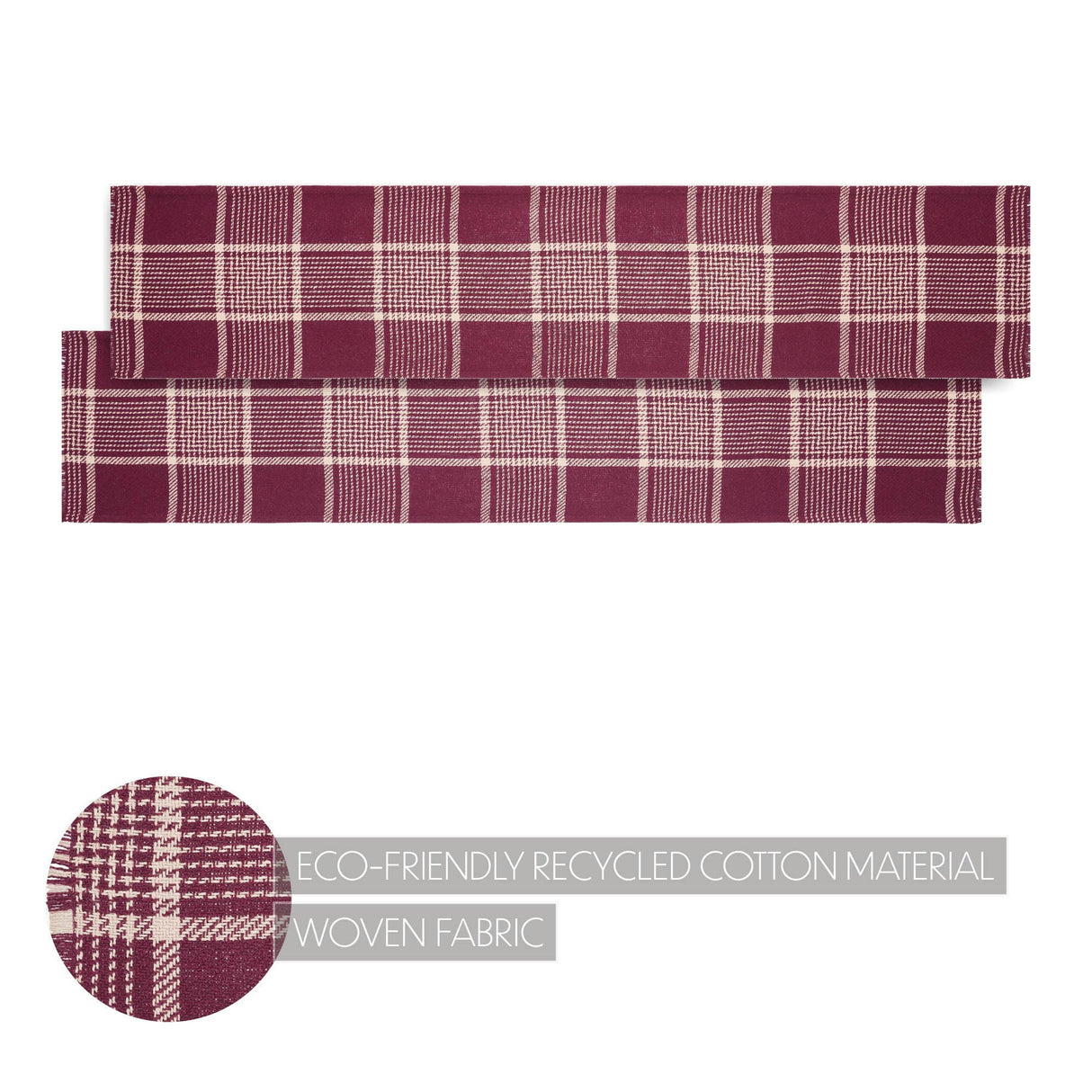 Eston Burgundy Tan Plaid Runner
