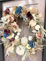 31" Blue Velvet Harvest Wreath