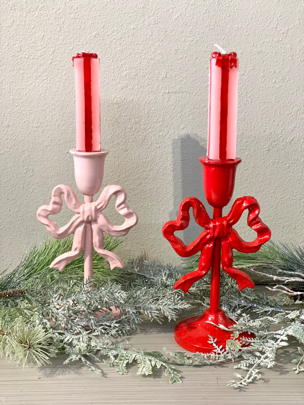 Christmas Gift Unscented Taper Candles Set of 2
