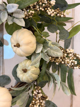 22" Eucalyptus Berry & Pumpkin Wreath