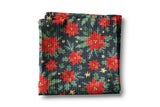 Christmas Red Poinsettia Waffle Tea Towel