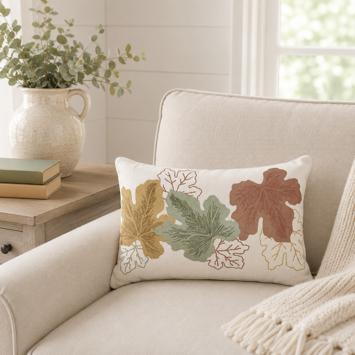 Autumn Leaves Fall Throw Lumbar Pillow