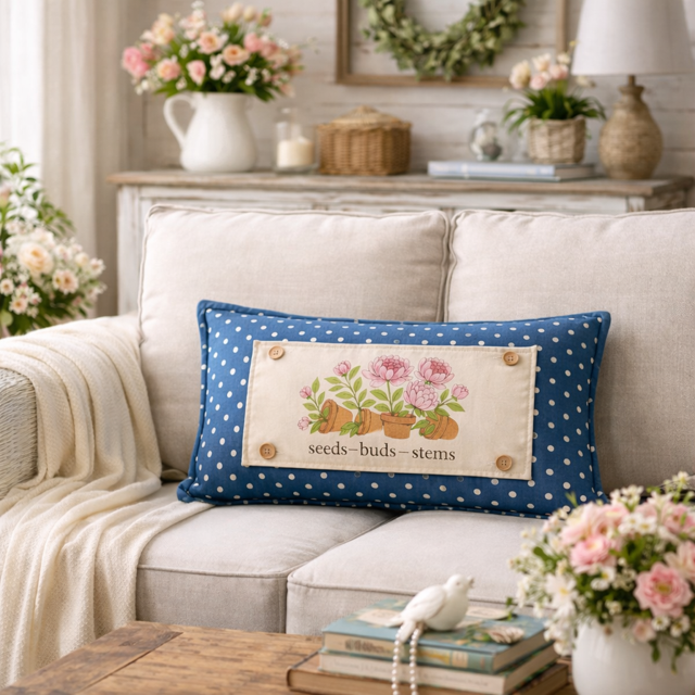 Blue Dot Interchangeable Pillow