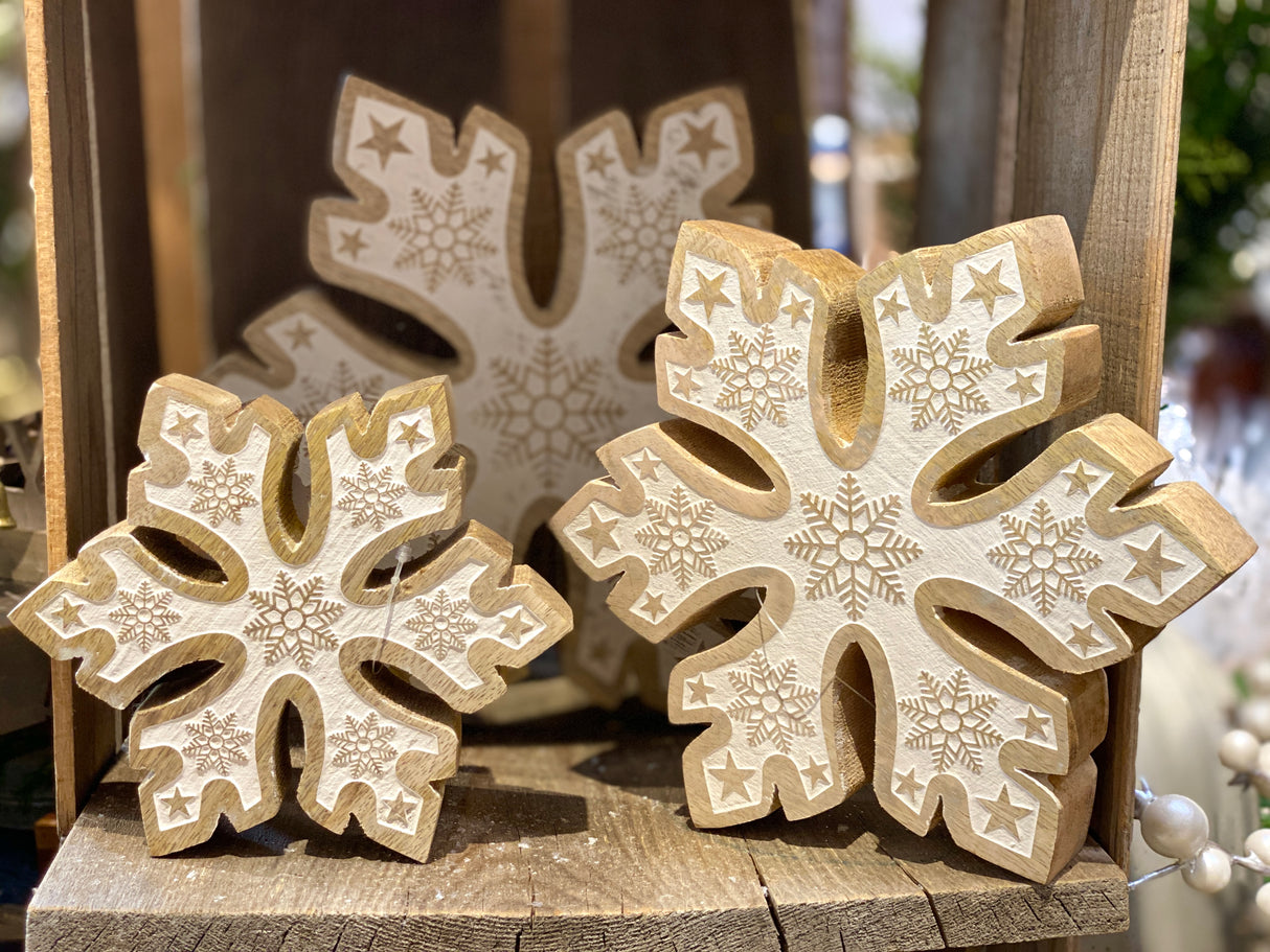 Mango Wood Snowflakes