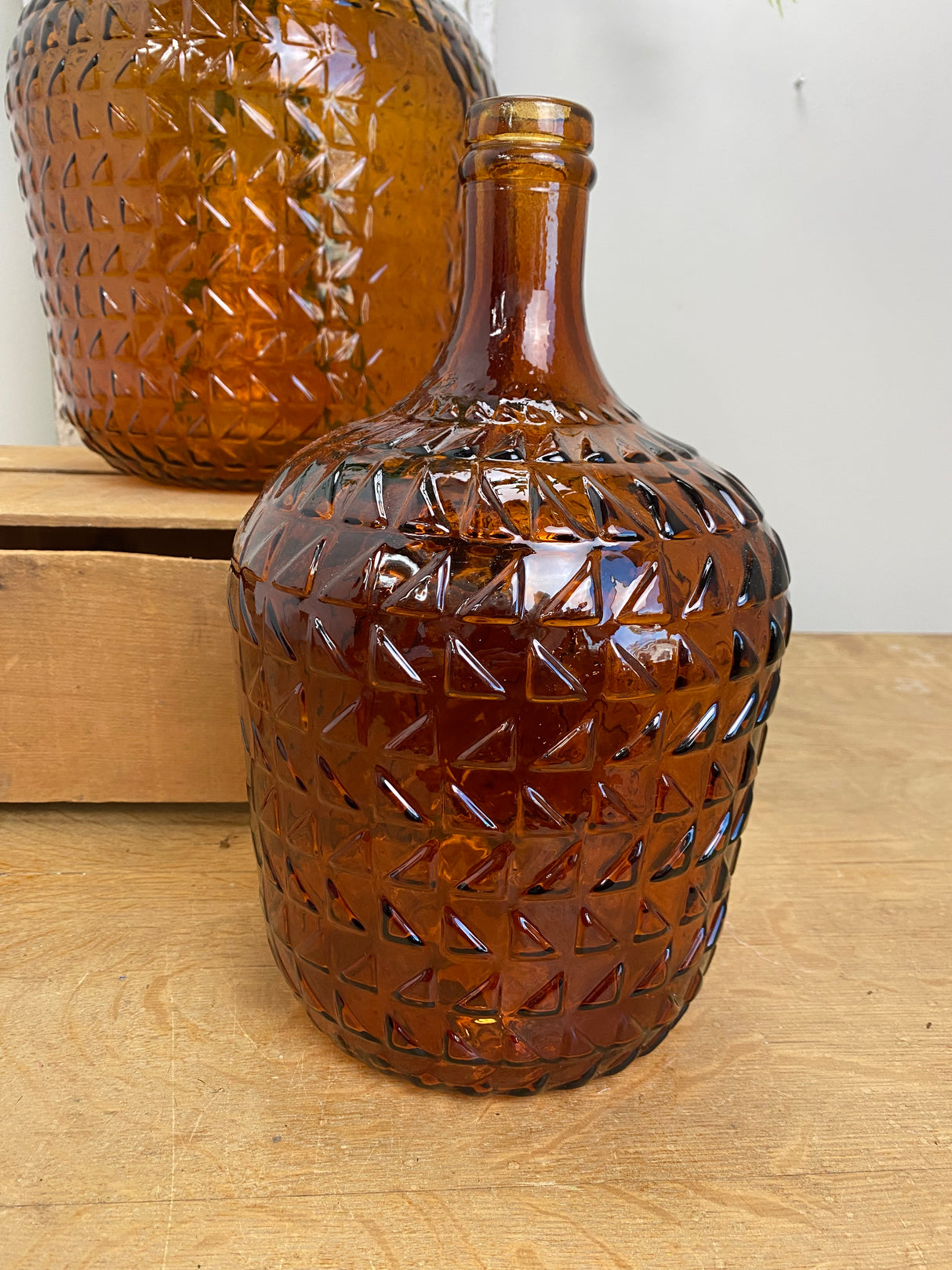 4L Topaz Relief Recycled Glass Vase