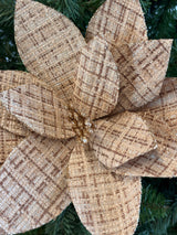 Natural Plaid Poinsettia Stem