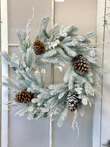 22" Snowfall Pine Wreath