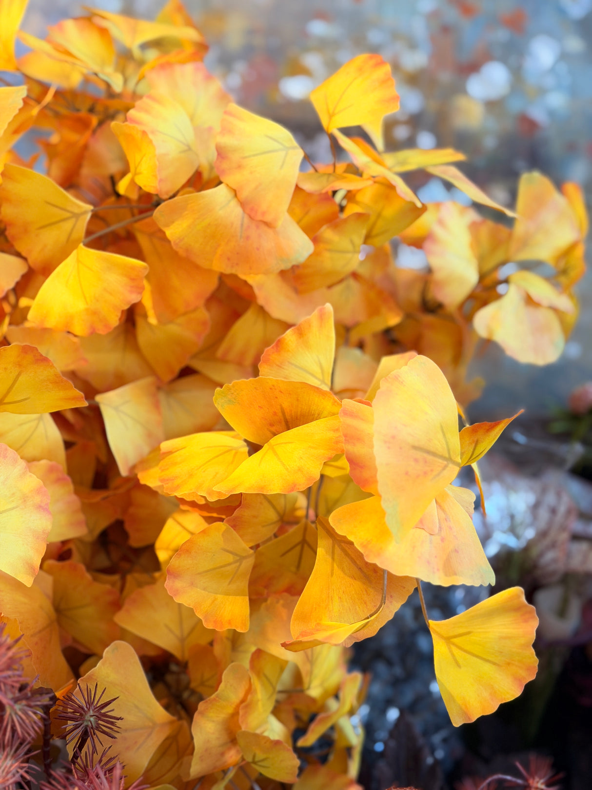 Yellow Gingko Leaf Spray