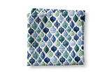 White Teal Christmas Waffle Tea Towel
